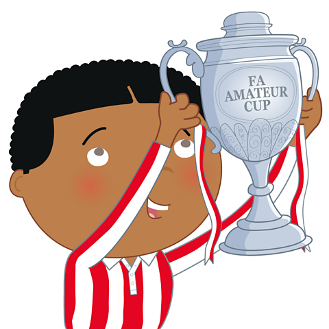 Walter Tull with a football trophy.