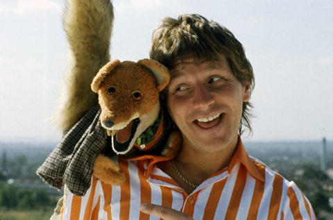 Basil Brush and Stu Francis presenting Crackerjack