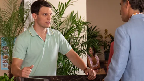 HBO The White Lotus exposed the grotesque self-involvement of its rich holidaymakers, like tantrum-throwing honeymooner Shane (Credit: HBO)