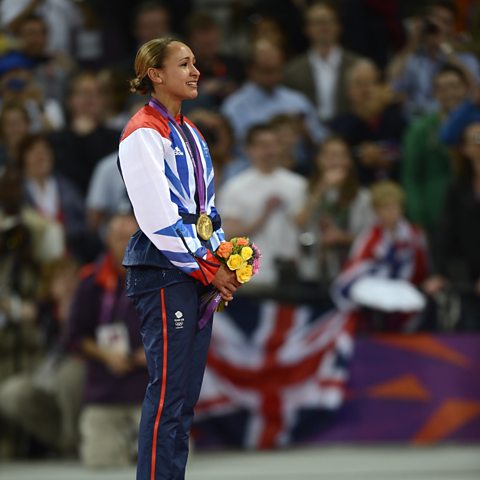 Britain's Jessica Ennis-Hill wins gold in the Heptathlon at London 2012 Olympics.