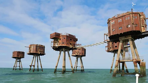Alamy …but there are few structures more alien-like than the Red Sands Fort in the Thames Estuary, UK, built for anti-aircraft guns in WW2 (Credit: Alamy)