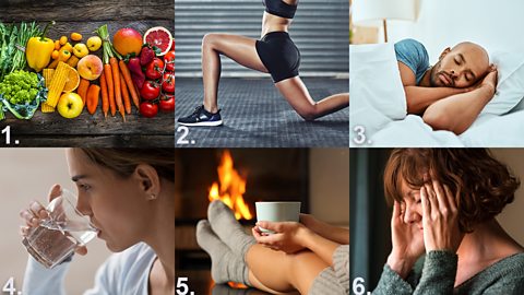 Different images of people dealing with stress