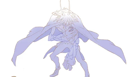 Studio Chizu The original character sketches of Bell and the Beast: these avatars are shown to reflect the personalities of their real-world counterparts (Credit: Studio Chizu)