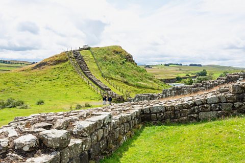 Hadrian's Wall at Cawfields, Northumberland.