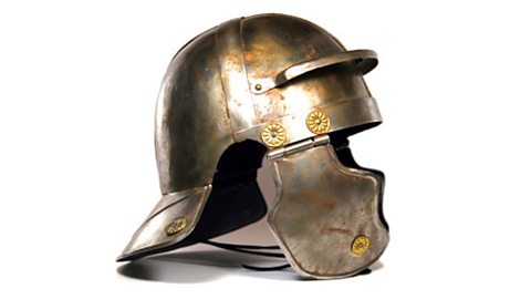 A Roman helmet.