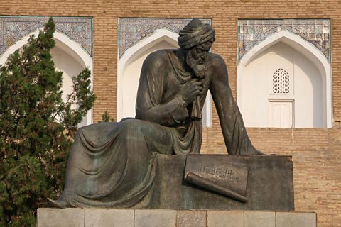 A statue of Al-Khwarizmi.