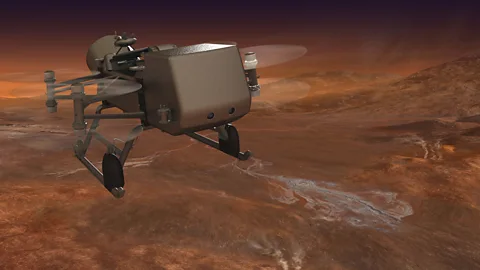 Nasa/Johns Hopkins APL A tough rotorcraft like Dragonfly could be powered by a small nuclear reactor (Credit: Nasa/Johns Hopkins APL)