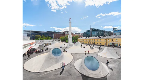 Mika Huisman/ Amos Rex The undulating domes of new art museum Amos Rex, Helsinki, act as a play area where visitors of all ages can climb and slide (Credit: Mika Huisman/ Amos Rex)