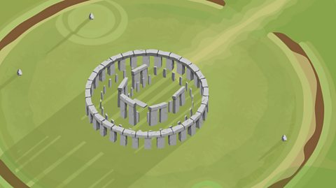 A cartoon of Stonehenge from above.