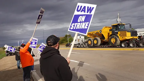 Getty Images In the US private sector especially, a burst of employee activism has led some workers to strike and form unions (Credit: Getty Images)