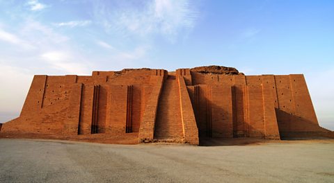 A restored Ziggurat in the ancient city of Ur.