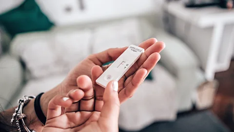 Carol Yepes/Getty Images People's fear of catching Covid may be at its most acute when they are waiting for the results of a test (Credit: Carol Yepes/Getty Images)