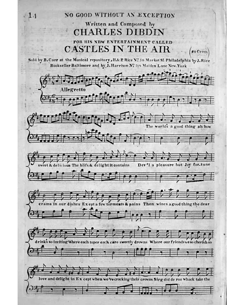 Getty Images Unusually for the time, Charles Dibdin published his sheet music, which helped to popularise his songs (Credit: Getty Images)