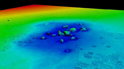 Sear et al 2013 St Katherine’s Chapel appears on the seabed hundreds of years after being ‘lost’ (Credit: Sear et al 2013)