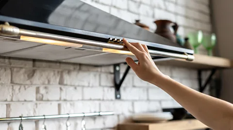 Brizmaker/Getty Images Using a fan hood is recommended, as gas stoves can produce harmful fumes (Credit: Brizmaker/Getty Images)
