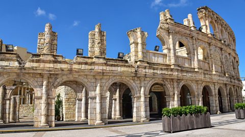 The replica Colosseum in Macau, China at Fisherman's Wharf retail and entertainment complex.