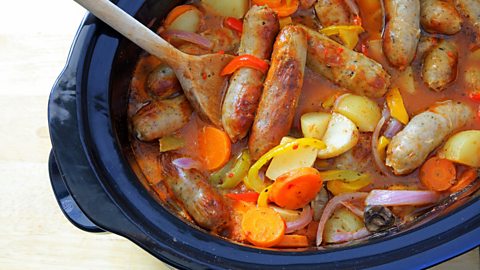 sausage casserole in a slow cooker