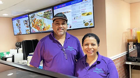 Larry Bleiberg Rayshad Beepath, from Trinidad and Tobago, and his wife Marylena own Ray's Caribbean American Food (Credit: Larry Bleiberg)