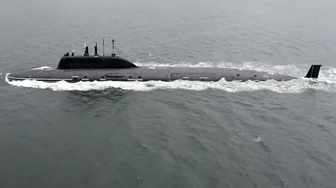 Russian Defence Ministry/TASS/Getty Images A Russian nuclear submarine in the Black Sea on 19 February (Credit: Russian Defence Ministry/TASS/Getty Images)