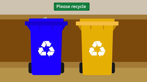 Recycling bins.