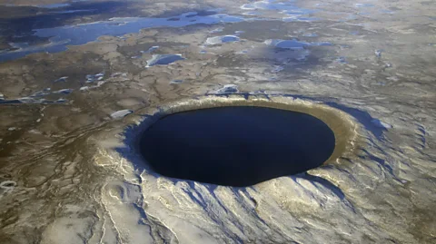 Stocktrek Images/Getty Images Aerial view of Pingualuit Crater, Quebec