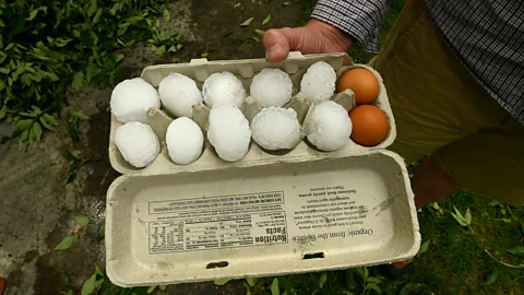 Helen H Richardson/The Denver Post/Getty Images Hailstones as big as eggs – like these that fell in Louisville, Colorado, in 2018 – are not uncommon in severe storms (Credit: Helen H Richardson/The Denver Post/Getty Images)