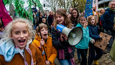 Ana Fernandez/SOPA Images/LightRocket/Getty Images Many young people find hope in campaigning, like these children at a climate march in Amsterdam (Credit: Ana Fernandez/SOPA Images/LightRocket/Getty Images)