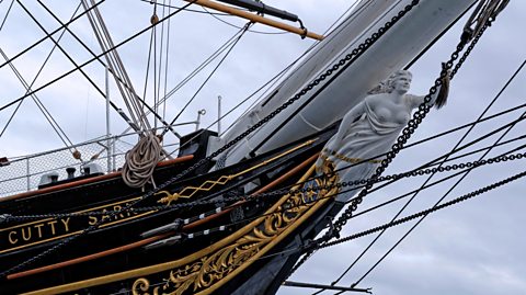 The hull of the Cutty Sark ship