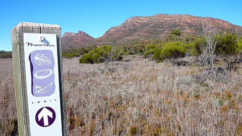 Tracey Croke The Ediacaran Biota feature on every Mawson Trail signpost (Credit: Tracey Croke)