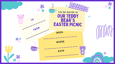 Print off this teddy bear's picnic invitation for friends and family