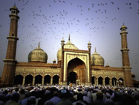 Eid prayers marking end of Ramadan, India.