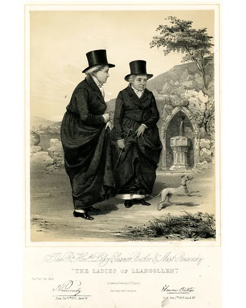 British Museum Among the first documented platonic life partnerships were the Ladies of Llangollen in the late 18th Century (Credit: British Museum)