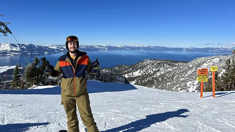 Courtesy of Blaine Bassett After moving 300km from San Francisco to Lake Tahoe last winter, Blaine Bassett makes the super-commute back to his office a few times a month (Credit: Courtesy of Blaine Bassett)