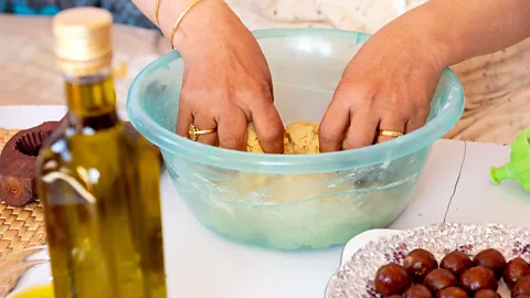 Dieddin Alsoub/Alamy Maamoul is typically made from a dough of semolina and is flavoured with mahlab and mastic (Credit: Dieddin Alsoub/Alamy)