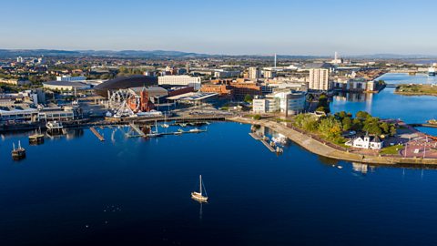 Aerial photograph of Cardiff city centre