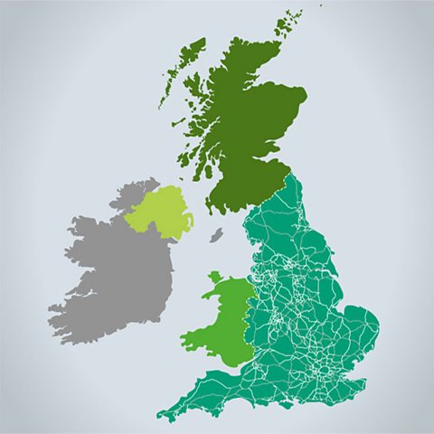 Transport map of England