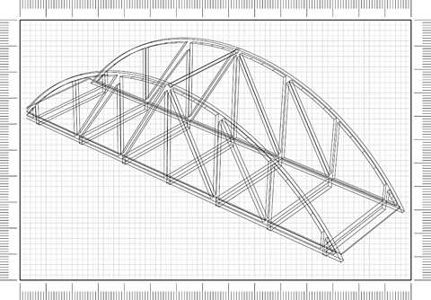 Scale drawing of a bridge