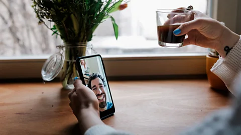 Getty Images Virtual meet-ups are becoming more common, even as pandemic restrictions ease, so daters can pre-screen partners before getting together (Credit: Getty Images)