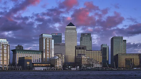 John Lamb/Getty Images One of London's financial hubs, Canary Wharf is home to many national and global headquarters (Credit: John Lamb/Getty Images)