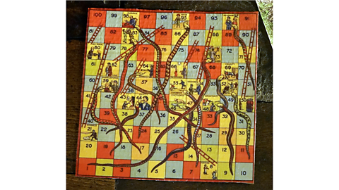 Snakes and Ladders board game. 