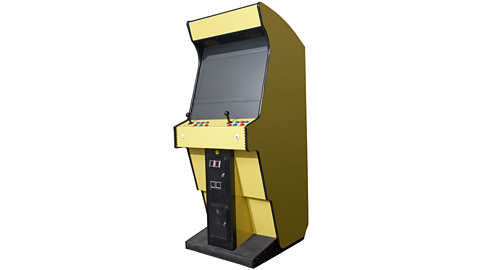 An arcade machine for playing games.