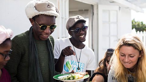 Participants at WDSD in Cape Town eating food