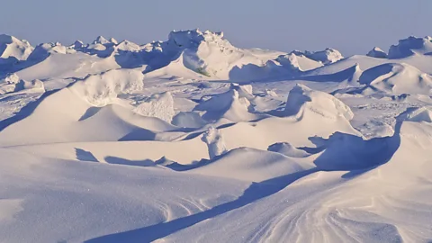 Eric Chretien/Gamma-Rapho/Getty Images Thick ice had made it impossible for any ships to make their way to the North Pole until the Natilus's mission (Credit: Eric Chretien/Gamma-Rapho/Getty Images)