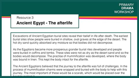 Resource 3: Ancient Egypt - The afterlife