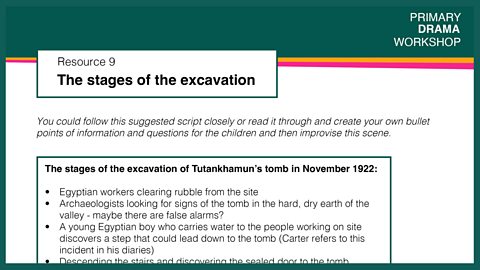 Resource 9: The stages of excavation