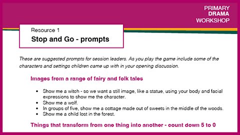 Resource 1: Stop and Go - prompts