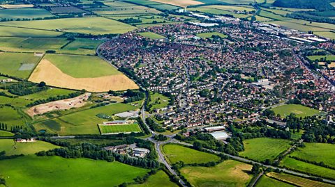 Aerial image of Oxford town.