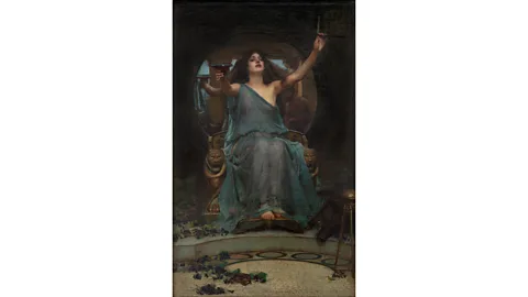 Gallery Oldham In an 1891 painting by John William Waterhouse, Circe offers a cup to Ulysses (Credit: Gallery Oldham)