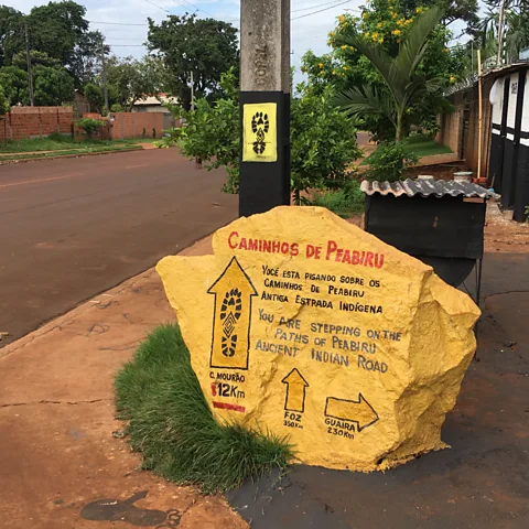Catherine Balston Local Peabiru groups have created and signposted hiking routes inspired by the Caminho de Peabiru (Credit: Catherine Balston)