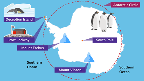 A map of Antarctica. 